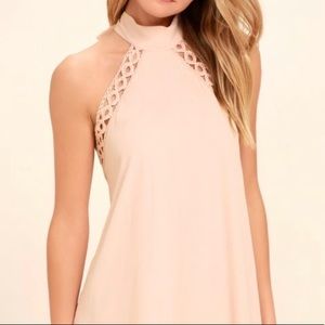 NWOT Lulu’s Baby Pink Sexy Halter Mini Dress